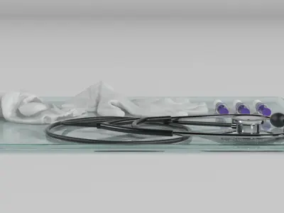 Hospital Tray and Equipment 3D model