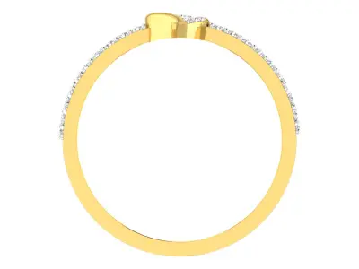 Light Weight Yellow Gold Diamond Ring  -EZ R-134 3D print model
