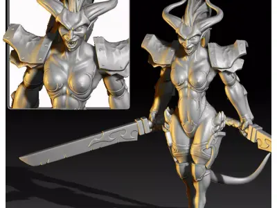 The Slashing Hero 3D model