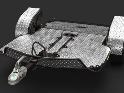  ATV Trailer Empty and Trailer Coupling Hitch 