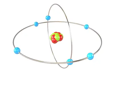 Carbon Chemical Element v2 002 Low-poly 3D model