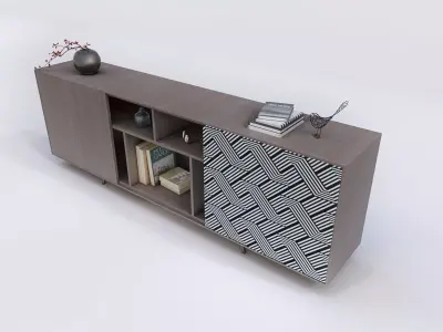 Contemporary TV Console Low-poly 3D model