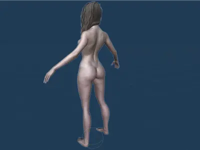 WomanNude Base mesh Low-poly 3D model