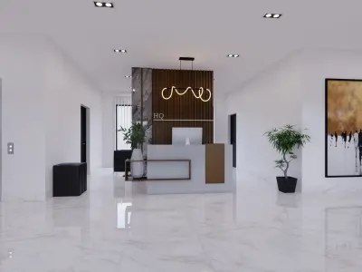OFFICE BUILDING INTERIOR AND EXTERIOR DESIGN 3D model