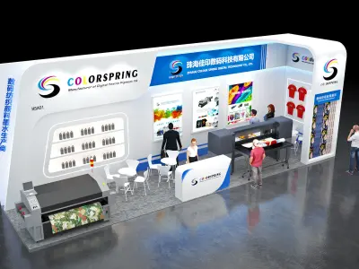 Booth Exhibition Stand Stall 12x3m Height 440cm 2 Open 3D model 3D model