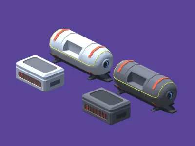 Sci-Fi Modular Interior Pack Low-poly 3D model