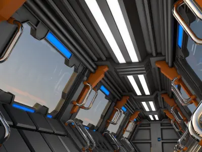 Sci Fi Corridor 3D model 108