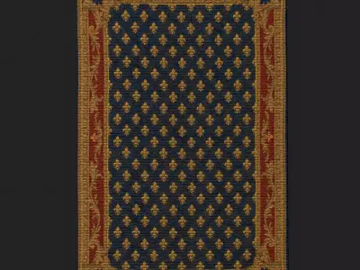 Blue Fleur Tapestry Low-poly 3D model