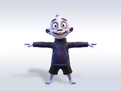 Cheerful Ghost Boy Character Halloween 3D model