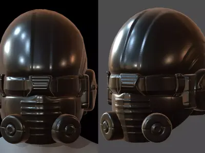 Gas mask helmet 3d model scifi Low-poly  Low-poly 3D model 218