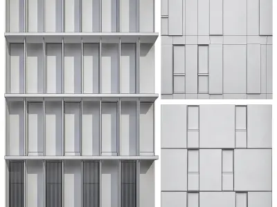 Facades of houses 3D model