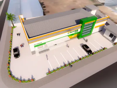 branch bank building  bank cabang 3D model