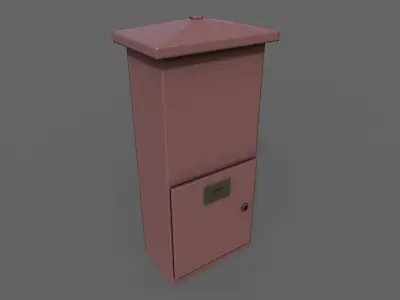PBR Electric Box Red V4 Low-poly 3D model