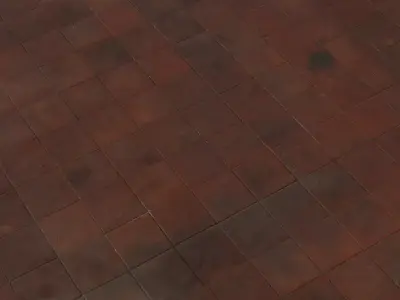 Aged Red Terracotta Floor Tiles PBR Texture Texture