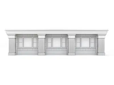 Tenement Building Top Floor Low-poly 3D model