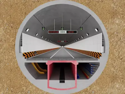 Modern Highway Road Tunnel 3D model