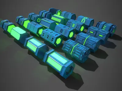 NGon Box Collection Plastic Low-poly 3D model