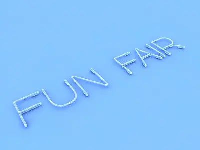 Funfair Neon Sign Low-poly 3D model