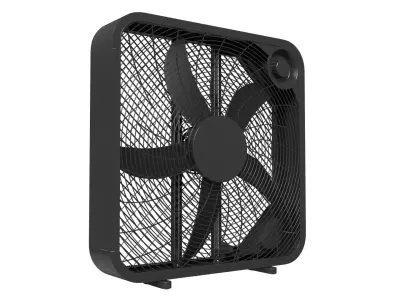 Modern Box Floor Fan White Utilitech Style Portable Ventilator Low-poly 3D model