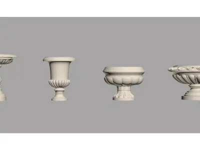 European-style flower pot 3D model