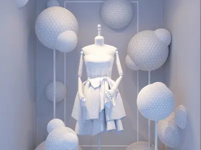 Store Front fashion - fashion shop window display 3D model