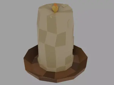Low-Poly Stylized Candle Game Ready Low-poly 3D model