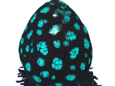 Glowing SciFi Alien Egg Low-poly 3D model