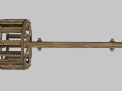 Water wheel Wooden oldstyle Free 3D model