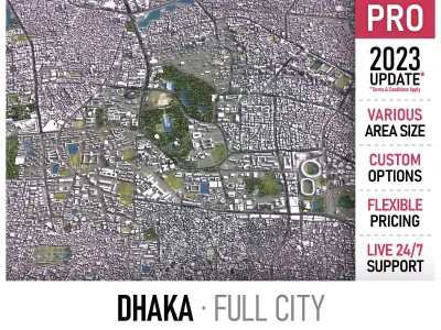 Dhaka Low-poly 3D model