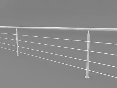 Steel Railing Low-poly 3D model