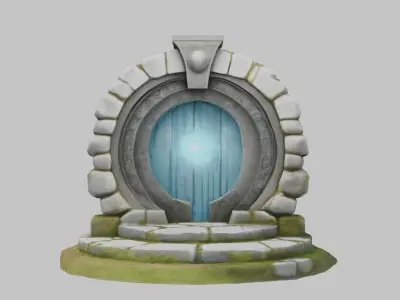 Mystical Stone Portal 3D Model Low-poly 3D model
