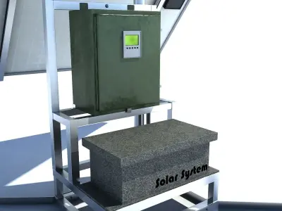 Single Stand Solar Panel RIGED 3D model