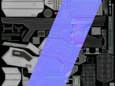 Sci Fi Rifle Low-poly 3D model order
