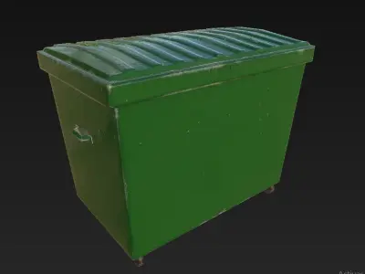 TrashCan big Low-poly 3D model
