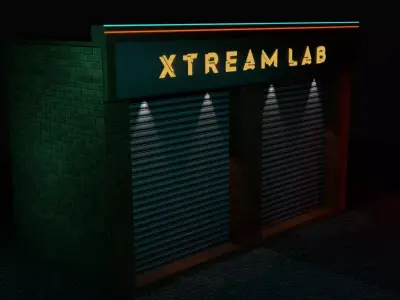 Store xtream lab at night 3D model