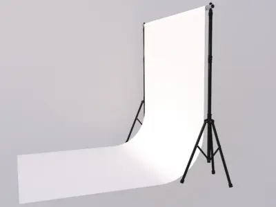 Empty Photo Studio White Backdrop Kit 3D model
