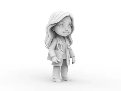 Female Doctor Chibi 3D Printable 3D print model