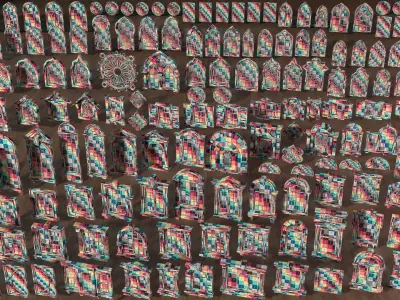Windows Collection - 170 pieces Low-poly 3D model