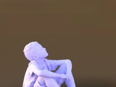 Amal 10218 - Sitting Casual Child Low-poly 3D model