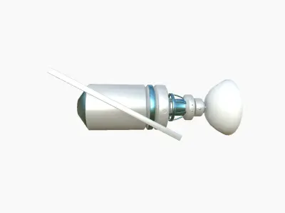 Satellite D03 White Blue - SciFi Space Design Low-poly 3D model