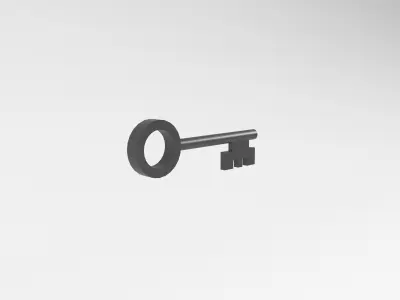 Cartoon Key v1 007 Low-poly 3D model