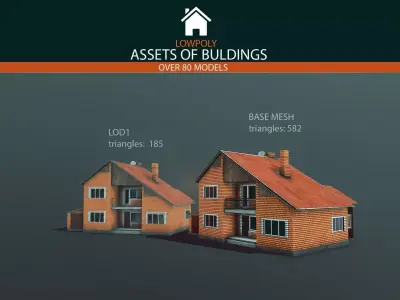 Buildings Pack Low-poly 3D model