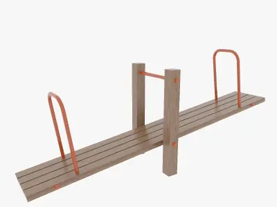3 Seesaw  Collection Playground Wooden Seesaw Teeter Totter 3D Model Pack