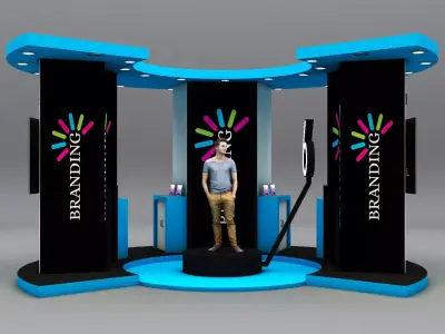 Semi circle stall  3D model