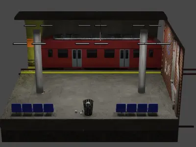 Subway isometric station 3D model