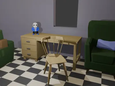 Low Poly Furniture Pack Low-poly 3D model