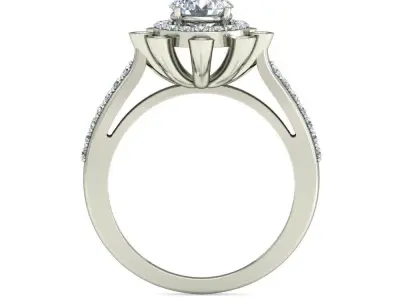 Women Wedding Engagement Flower Ring 3D print model buy