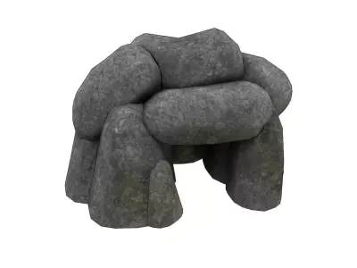 Low Poly Cave - Game Ready rock sculpture Low-poly 3D model