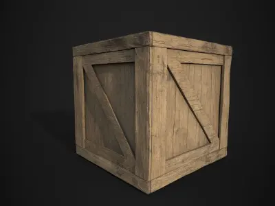 Wooden Crate Low-poly 3D model