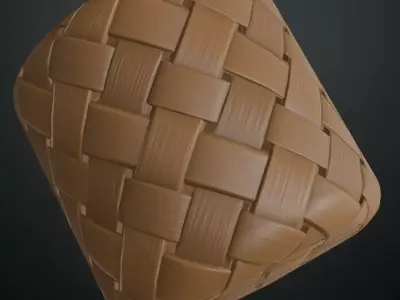 Diagonal Wicker Basket Weave PBR Texture